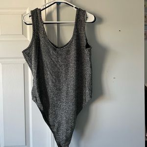 Forever 21 Black and Silver Glitter bodysuit size 3X